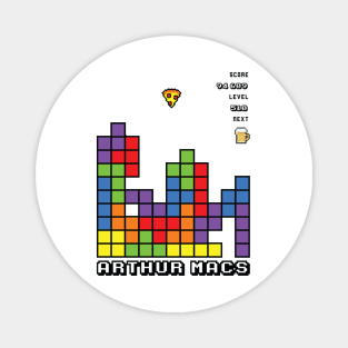 Arthur Mac's Tetris White Magnet